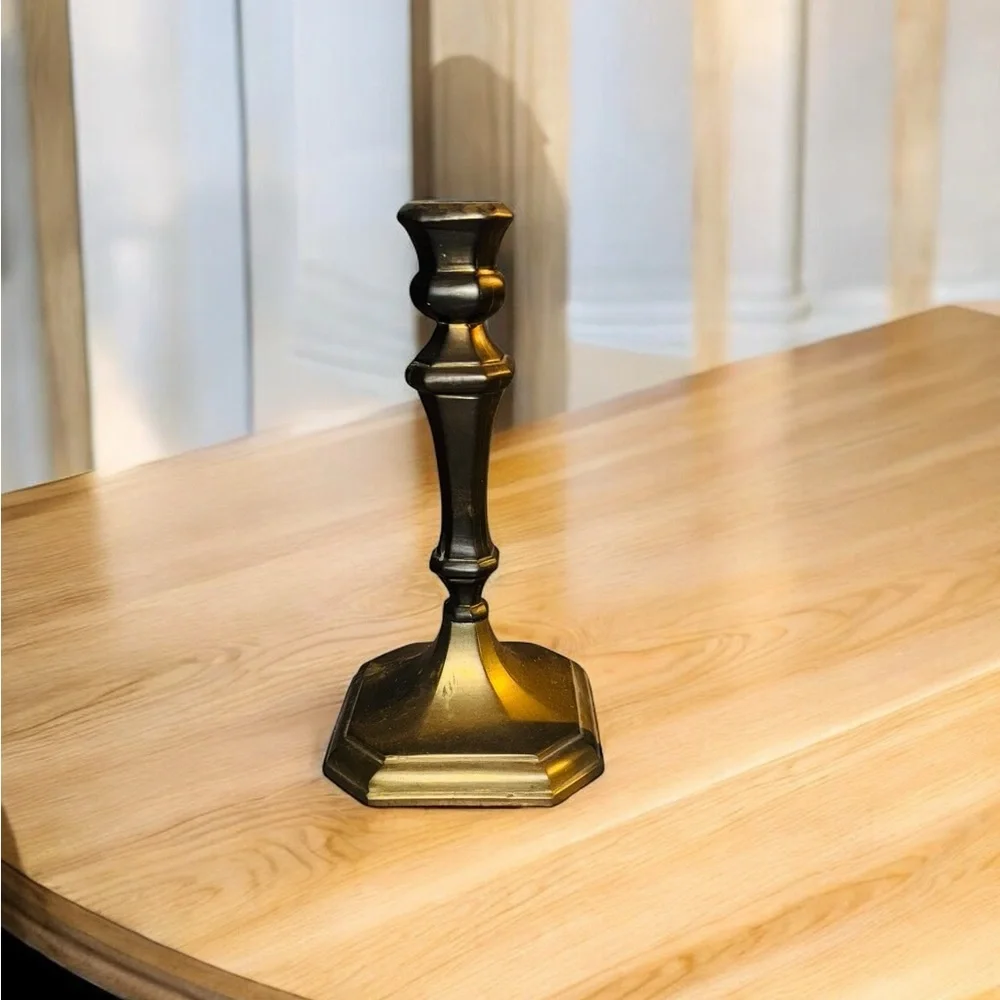 VINTAGE INDIA BRASS CANDLE HOLDER/STICK - Picture 2 of 5